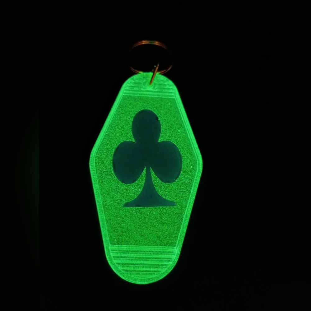 Vintage Style Glow In The Dark Club Symbol Keychain
